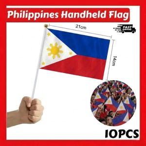 【10pcs/pack】Philippines Handheld Flag 14x21cm Philippines Hand Flag National Day Fast Delivery