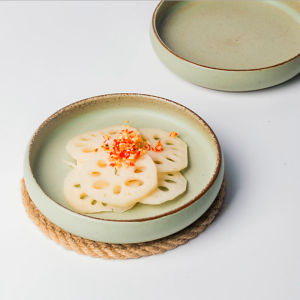 Omk phong cách Nhật Bản handmade gốm sâu tấm dinnerplate bát đựng sa lát món tráng miệng
