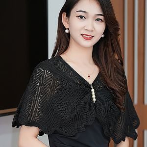 YESMILE Breathable Knitted Shawl Multicolor Short Tulle Shawl Lace Thin Jacket Thin Coat Women