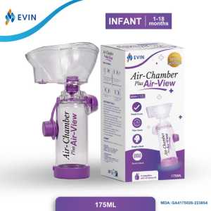 EVIN Air-Chamber Plus Air-View Inhaler Spacer 175ML Baby Child Adult Asthma Bayi Kanak- Kanak
