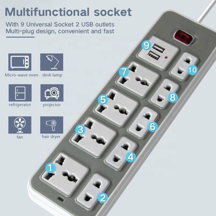 Original Heavy MultiFunction Socket Plug Universal Socket Power Strip ...