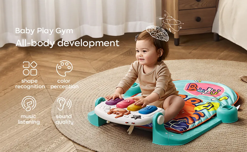 【美國直郵】嬰兒健身架腳踏鋼琴新生兒禮盒見面禮物6月寶寶益智玩具