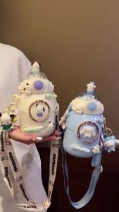 MINISO Cute Sanrio 700ml Thermos Mug Kawaii Kuromi Cinnamoroll My Melody Vacuum Insulated Bottle for Hot Cold Drinks Travel Mug