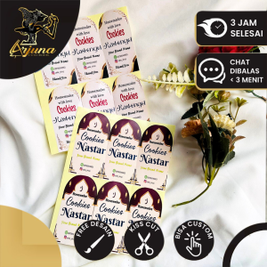 Arjuna Sticker Toples Idul Fitri Free Desain Custom Oval Label Hampers Cookies Lebaran Idul Fitri