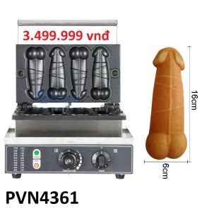 Máy Nướng Bánh Đường Phố Mẫu 4 Dương Vật 16 CM  Hot Dog Shape Waffle Maker Electric Puff EU Plug 220V