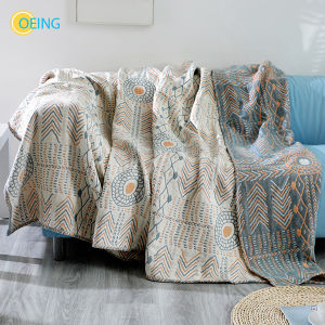 OEING 150x200cm Bohemian Flax Knitted Blankets Sofa Throw Blankets Colorful Bedspread Nap Air Condition Blankets Nordic Home Decorative
