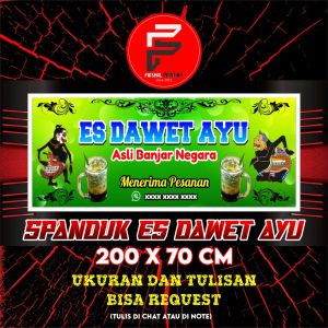 Spanduk Es Dawet / Banner Es Dawet Ayu / Banner Es Cendol / Banner Kustom Ukuran 200 x 70 cm