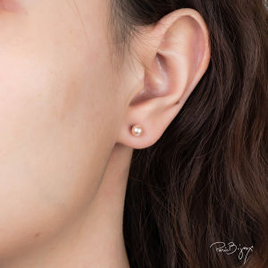 5MM 6MM 8MM 10MM 12MM Peach Pearl Earrings Embellished with Crystal Peach Pearls Rhodium Plated Lead Free & Nickel Free Titanium Post