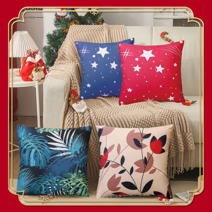 【Free Shipping】 Fashion Printed Throw Pillow For Sofa Bedding Cushion Cover  Home Decor 18x18inches Canadian Cotton Pillow Case Cover Comfortable Green 