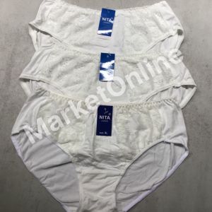 10 Quần Lót Nữ Cạp Cao Chất Cotton Lụa Phối Ren Cao Cấp Bigsize 48kg Đến 100kg Mềm Mát Co Giãn MarketOnline NT120