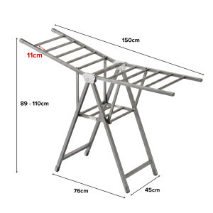 JIJI.SG Noir Foldable Clothes Drying Rack Height Adjustable SG