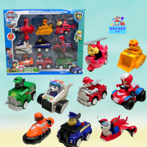 Đồ Chơi Biệt Đội 9 Xe Chó Cứu Hộ Paw Patrol Chạy Đà Hộp 9 Nhân Vật Chó Cứu Hộ Cho Bé Yêu