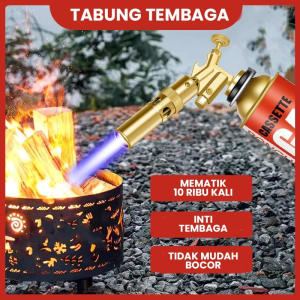 Kepala Gas Torch Kaleng Portable Flame Gun Las Api Pemantik Full kuningan