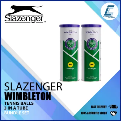 Slazenger Wimbledon Tennis Ball (3 Balls in a Tube) (Bundle Set)