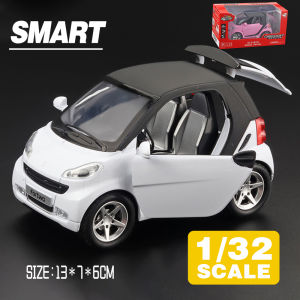 LEO 1:32 Benz SMART Metal Alloy Toys Car Model Diecast Vehicle for Boys Kids Simulation Sound Light Effect Gift Hobbies Collection