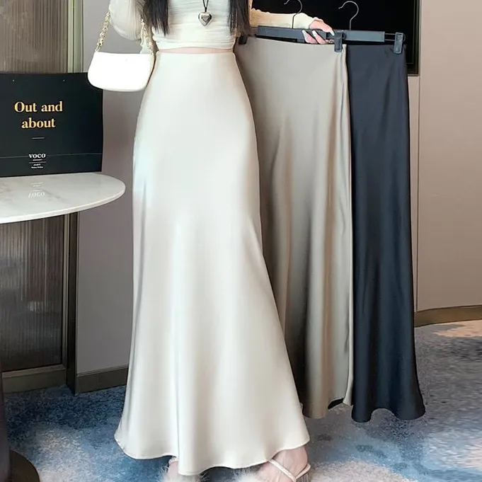 Detail Satin Silk Skirt 4