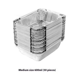 OURUNZHE ถาดอลูมิเนียมฟอยล์สำหรับเครื่องทอดไร้น้ำมันและเตาอบ จานอบแบบใช้แล้วทิ้งเกรดอาหาร