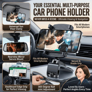 Car Mobile Phone Holder Rearview Mirror Navigation Bracket Universal Dashboard Phone Stand Easy Clip Mount For All Smartphones