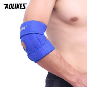 Băng Khuỷu Tay Thể Thao AOLIKES 7946 Có Lò Xo Trợ Lực Freesize - Băng Đỡ Khuỷu Tay Chơi Cầu Lông Tennis Gym Cho Nam Nữ - Đen Xanh