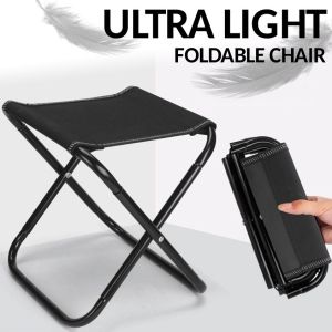 [ BorongPro ] Poket Folding Chair Mini Portable Ultra Light Stainless Steel Waterproof Oxford Cloth Hiking Fishing Camping Chair