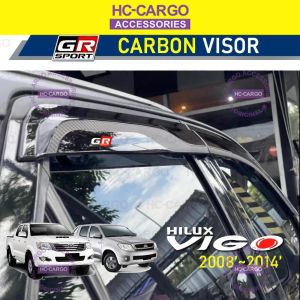 Toyota Hilux Vigo 2008 - 2014 GR Sport Carbon Style Window Door Visor Air Press 8.8cm