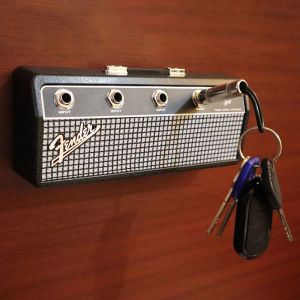 【Super low price】Music Key Storage Frame Fender Guitar Wall Mount Key Ring Holder Vintage Vintage Amp Key Ring Holder Home Decoration Gift 2.0