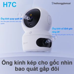 Camera Wifi EZVIZ H7C 4MP + 4MP - 2 Mắt Kép - Xoay 360 Độ - Đàm Thoại  - Chính Hãng Bảo Hành 24 Tháng