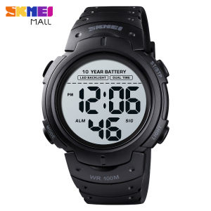 SKMEI 10 Year Battery Life Men Dual Time Sport Watch 10ATM Waterproof Digital Watches Stopwatch Alarm Date LED Backlight 1560