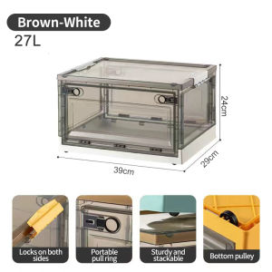 HETEE Folding Storage Box Multifunctional Foldable Storage Box  Large Collapsible Transparent Box Stackable Plastic Box