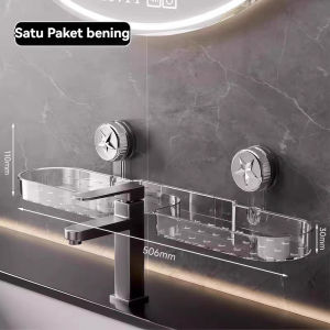 Rak Kamar Mandi Multifungsi yang Dipasang di Dinding a yang ringan dan mewah Plastik Organizer Kamar Mandi