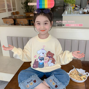 เสื้อสเวตเตอร์เด็กผู้หญิงฤดูใบไม้ผลิและฤดูใบไม้ร่วงสไตล์ต่างประเทศแฟชั่นเด็กผู้หญิงสีแดงสุทธิฤดูใบไม้ร่วงท็อปส์ซูเสื้อผ้าฤดูใบไม้ร่วงของเด็ก