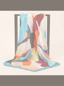 Fresh flowers 90cm Silk Hijab Elegant Square Scarf SJ0921