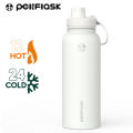 PELIFLASK 18oz/ 64oz Wide mouth Vacuum Insulated Stainless Steel Drinking Water Bottle - Elegant White. 