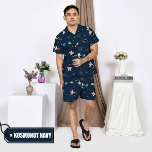 Nyenyak Piyama Pria HP ( M L XXL ) Bahan Katun Micro / Motif Karakter / Baju Tidur Celana Pendek -2