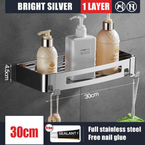 XTEN 304 Stainless Steel Bathroom Shelf Organizer Rack Bath Room Organizer Rack Corner Shelf Rack Toilet Accesories