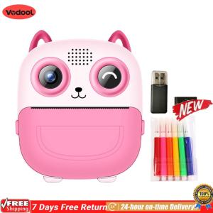 [VODF] 6 In 1 Portable Video Camera Dual-Lens Mini Instant Print Camera Type-C Rechargeable Thermal Print Camera Christmas Birthday Gifts