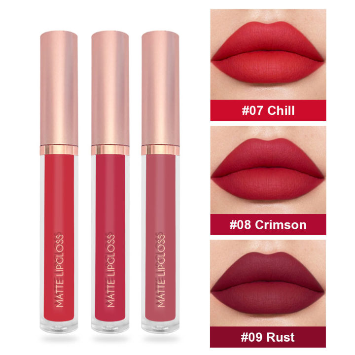 3PCS Matte Lipstick Set Matte Liquid Lipstick Long Wearing Hydrating Cosmetics Cruelty-Free