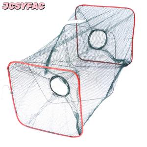 JCSYFAC Có Thể Gập Lại Đánh Cá Net Dip Net Cá Lồng Nylon Dây Thép Câu Cá Bẫy Lồng