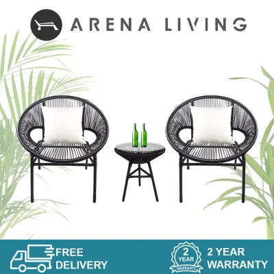 [Bulky] (SG Ready Stock) Outdoor Furniture Balcony Set 3 Pieces| Arena Living | Balcony Furniture | Outdoor | Garden | Patio | Living Room | Singapore | Water-Resistant | Ultra Durable | Luxury | Aluminium Inner Frame