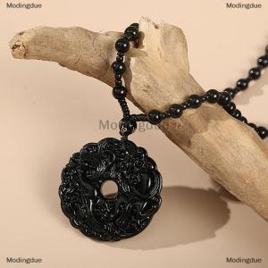 [COD] Modingdue Fashion Green Hand-Carved Dragon Hollow Pendant Necklace Multicolor Chinese Amulet Women Mans Lucky Jewelry Gift