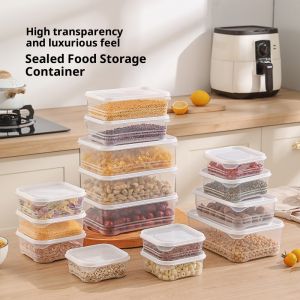 Hồng hốc dung tích lớn dùng cho thực phẩm kín container lưu trữ cho nhà bếp hạt và rau bảo quản