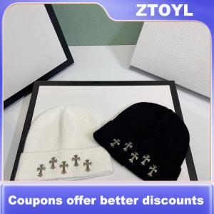 【ZTOYL】 หมวกถักไหมพรมขนแกะสไตล์ฮาราจูกุหมวกแฟชั่นอินเทรนด์อบอุ่นสำหรับฤดูใบไม้ร่วงและฤดูหนาว