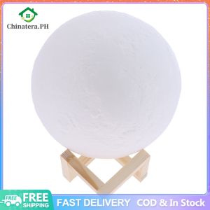 3D LED Moon Light Gift USB Night Moonlight Touch Sensor Three Colors Changing Simulate Craters Rocks for Bedroom Decor