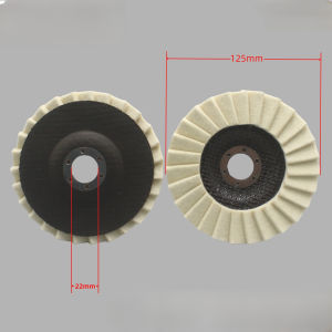 Wool Felt Flap Polishing Disc Fine Wool Felt Flap Wheel Type 125 5-inch Flat 115 Black Mesh Cover Angle Grinder Polishing Wheel