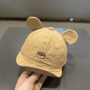 MINUTE Khô nhanh Mũ bóng chày cho bé Vành mũ mềm Thêu hình chú gấu nhỏ Mũ chống nắng trẻ em Kawaii Trang trí tai Mũ chống nắng cho trẻ em Mùa hè