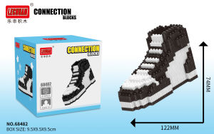 Linkgo Shoes Connection Building Blocks Shoe Puzzle DIY Assembled Diamond Mini Brick Figure Toys for Kid Birthday Gift