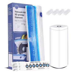 3D Printer Filament Vacuum Sealed BagsFilament Storage Bag Vacuum Kit10 Bags with 10 Humidity Indicator Cards and 1 Automatic Vacuum Pump
