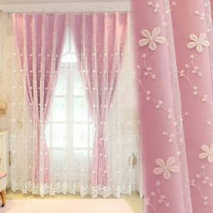 ผ้าม่าน2ชั้น ทึบ+โปร่งเย็บติดกัน ใช้1ราว (พร้อมส่งทันที) เนื้อผ้าหนา กันแสงได้ดี ผ้าโปร่งงานปัก ตกแต่งห้องสวยงามใช้งานได้ดี