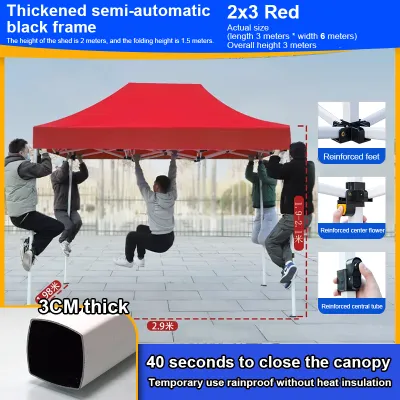 Retractable Tent Khaki Folding car Tent Waterproof Foldable Outdoor tent For car Nylon Fabric Column Steel Portable Pergola 3mx3m-3mx6m retractable tent 3×3 heavy duty