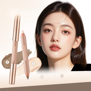 Double-Ended Highlighter and Contour Pen 2 in 1 Nose Shadow and Eyeliner Three-Dimensional Brightening Contour Pen Brightening Stick双头光影修容笔